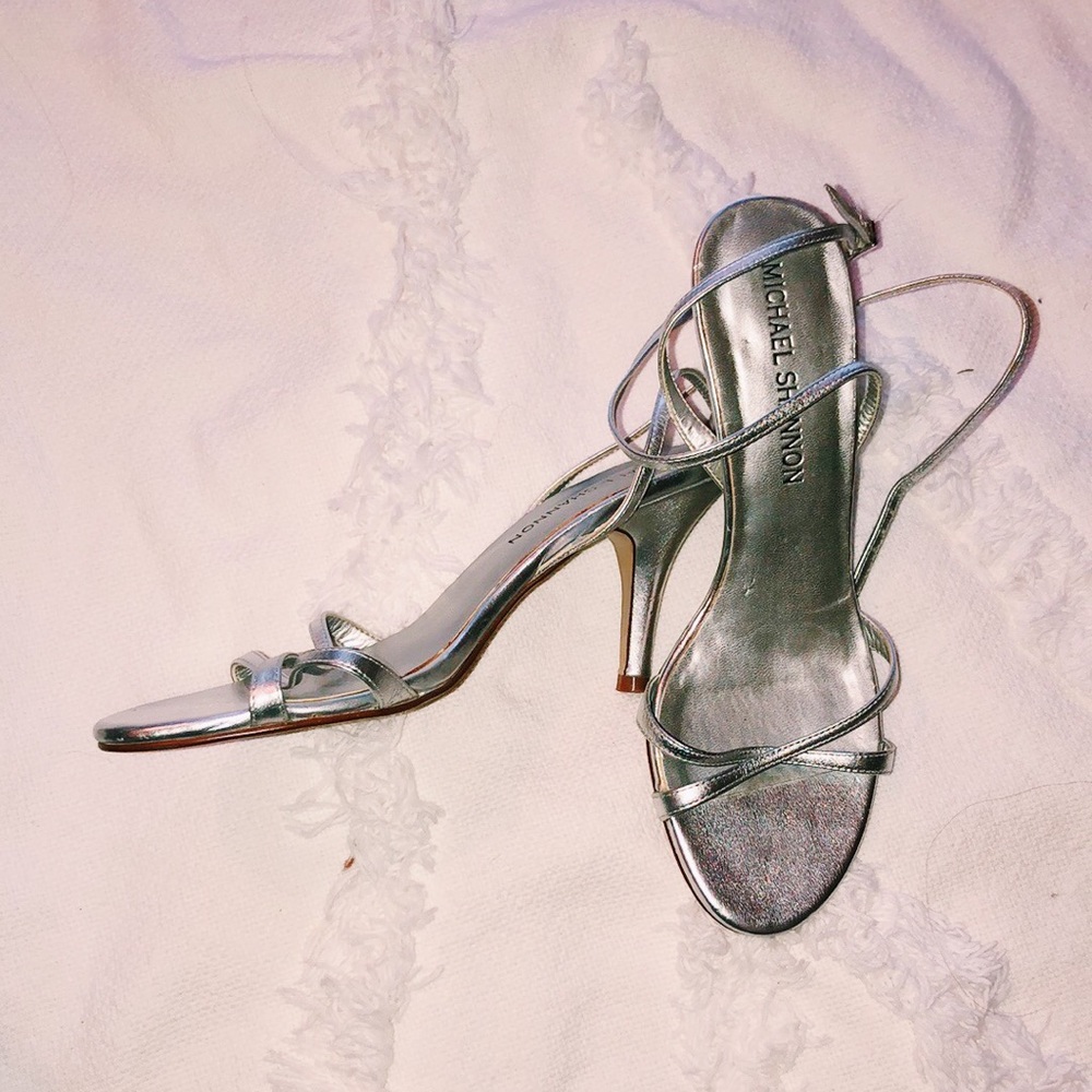 Silver Strappy Heels